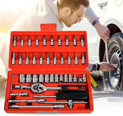 Deoxys 46 in 1 Pcs Tool Kit & Screwdriver and Socket Set Multi Purpose Combination Tool Power & Hand Tool Kit