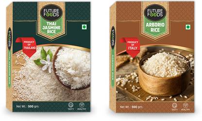 Future Foods Risotto Rice Arborio Rice & Thai Jasmine Rice - 500 gm each Riso Rice (Small Grain, Raw)