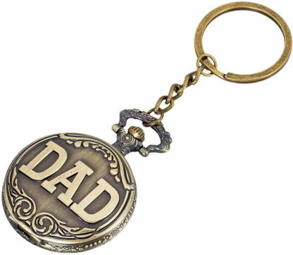 ravariya graphics Vintage Dad Embossed Clock Keychain, Metal Pocket Keyring |Best gift for Men,Dad Key Chain