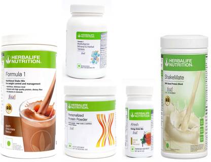 Herbalife Nutrition FORMULA1CHOCOLATE500PROTIEN 200AFRESH ENERGY DRINK TULSI 50 SHAKEMATE 500 F 2 Plant-Based Protein