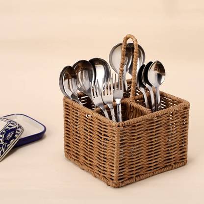 Akway Paper wicker basket caddy | utility basket | caddy | chammach stand | spoon stand Storage Basket