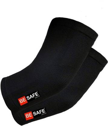 BE SAFE Forever Compression Socks & Elbow Support Guard, Elbow Sleeves Band, Pair, Black, Small Elbow Support
