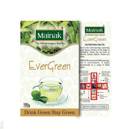 Mainak Natural and Pure Evergreen Green Tea Box