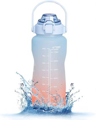 Keetoz Unbreakable Water Bottle with Motivational Time Marker,Bottle Leakproof 2000 ml Bottle