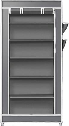 FurniGully 6 Layer Conduit Pipe Frame Cloth Organizer with Cover PP Collapsible Wardrobe