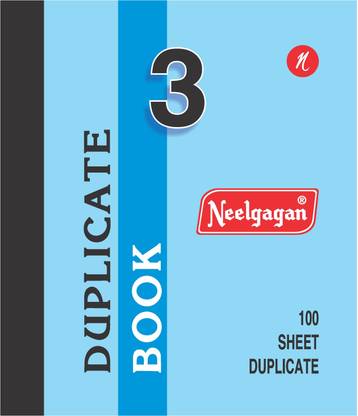 NEELGAGAN Duplicate No.3 With Carbon (100 Ruled + 100 Plain) (P-3) Regular Note Pad Suitable For Delivery, Record & Bill Book (17.5 cm x 21.5 cm) 200 Pages