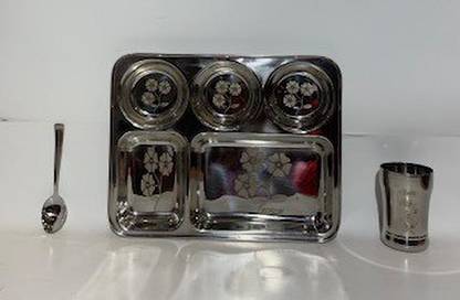 Lal Dayal Pack of 3 Stainless Steel Student Hostel Combo Set (Pack of 3) Dinner Set