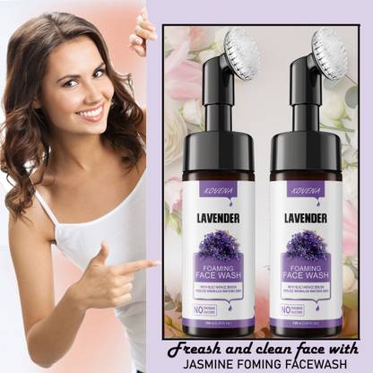 KOVENA Lavender Foaming  with Face Brush for deep cleansing 150ML(Pack of 2) Women All Skin Types Face Wash
