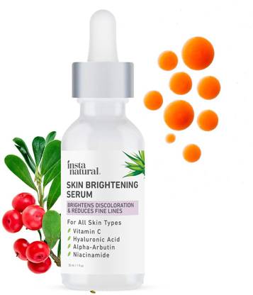 InstaNatural Antioxidant Skin Brightening Serum with Vitamin C, Hyaluronic and Niacinamide,