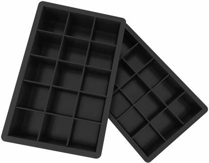 ON GATE Silicone Ice Cube Trays Molds, 15 Cavities Ice Tray Black Silicone Ice Cube Tray