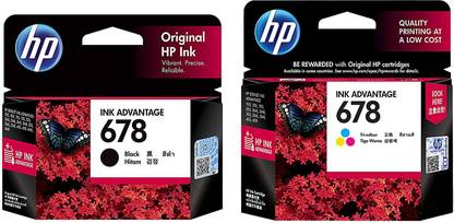prince infotech Hp 678 Black + Tri Color Combo Pack Ink Cartridge