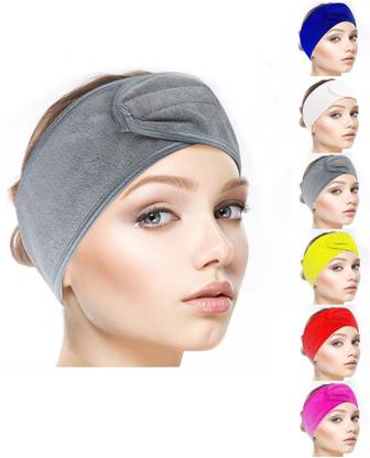 Juzzii Velvet Facial Spa Unisex, Stretchable Washable Makeup Hair Headband (Grey) Makeup Headband