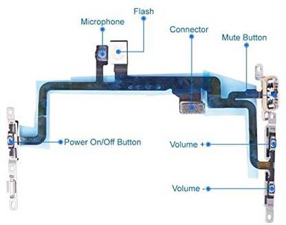 Elyon Design On/Off Button With Volume Button Flex And Flash Light for Apple iPhone 7Plus iPhone 7Plus Power ON/OFF Button