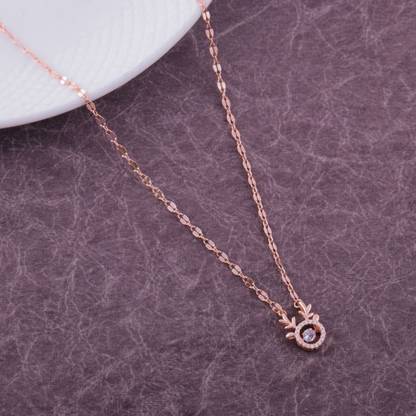 ALANKAAR Alankaar Antelope Korean Rose Gold Necklace For women and girls Gold-plated Stainless Steel Pendant Set