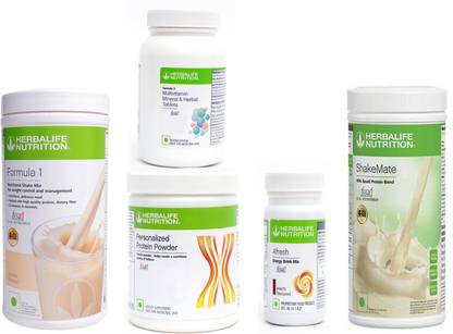 Herbalife Nutrition FORMULA1 VANILLA 500PROTIEN200AFRESH ENERGY DRINK ELAICHI 50 SHAKEMATE 500 F 2 Protein Shake