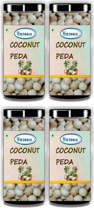 Victuals Coconut Peda 800g | Real Coconut Toffee Candy | Soft & Chewy Nariyal Peda