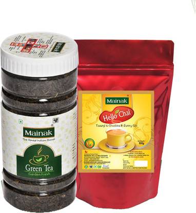Mainak Green Tea 100g + CTC Unflavoured Black Tea Vacuum Pack