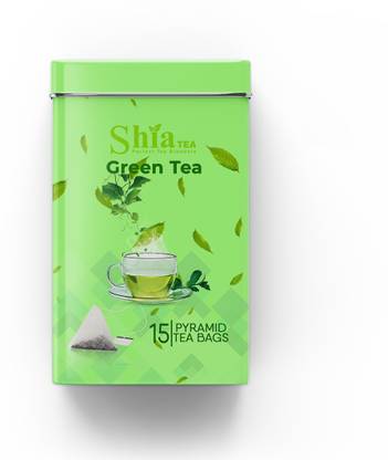 shia tea Green Tea Pyramid Tea Bag 15 pcs Unflavoured Green Tea Tin