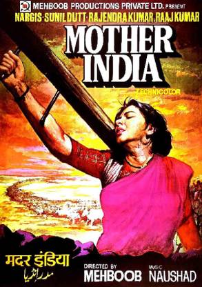 Self Adhesive UV Coated High Resolution Vinyl Print- Mother India Movie Poster Fine Art Print Fine Art Print