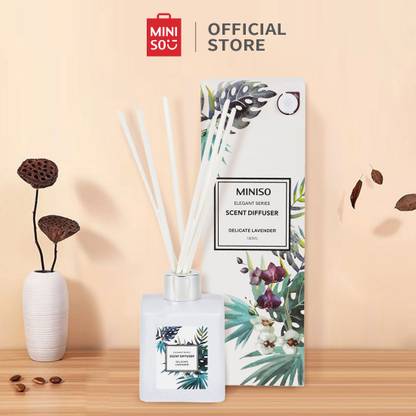 MINISO Lavender Diffuser Elegant Series Reed stick Scent Diffuser Delicate Lavender Fragrance White