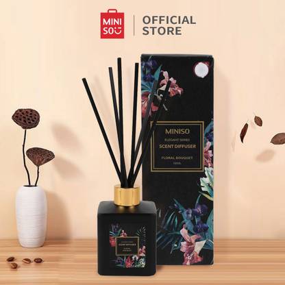 MINISO Floral Bouquet Diffuser Elegant Series Reed stick Scent Diffuser FLORAL BOUQUET Fragrance Black