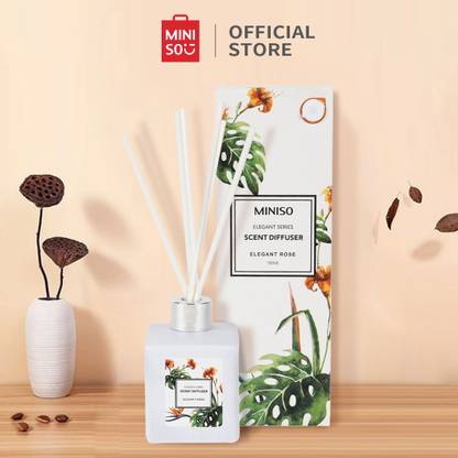 MINISO Rose Diffuser Elegant Series Reed stick Scent Diffuser Delicate Rose Fragrance White