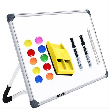 GOSHU Magnetic Whiteboard with Stand 1.5x2 feet (Pack of 15 items) White board