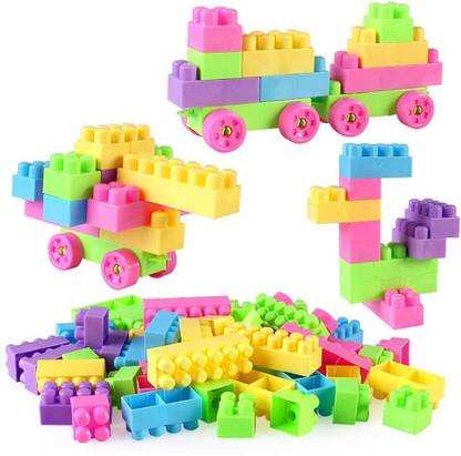 GREEN WAY Blocks Play and Learn Building Blocks Including Wheel Bag Packing Best Gift Toy