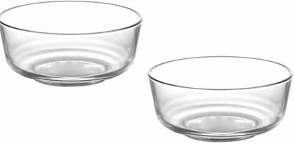 IndusBay Borosilicate Glass Serving Bowl Pack of 2 , 2.3 Litres Big Size Serving Mixing Microwave Safe Bowl