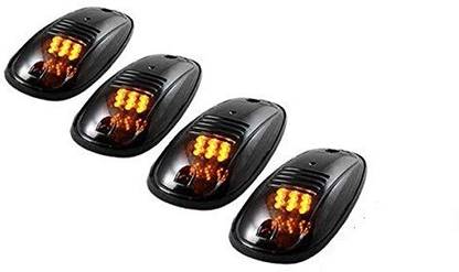Trac Roof Marker Lights LED With Smoked Black Glass, Amber Color, Set of 4 pc Car Fancy Lights