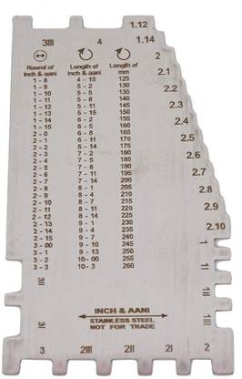 uptodateprouducts Bangle Gauge in Inch, Aani & Metric for Measuring Sizes of Bangles & Bracelets Marking Gauge