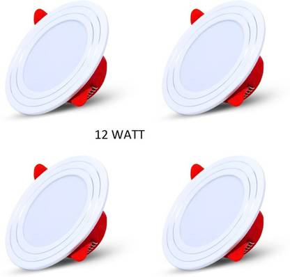 Nightstar 12 Watt Cool White Round LED Ceiling / Conceal / Down Light 4 Pcs Recessed Ceiling Lamp