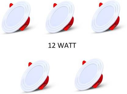 Nightstar 12 Watt Cool White Round LED Ceiling / Conceal / Down Light 5 Pcs Recessed Ceiling Light Ceiling Lamp