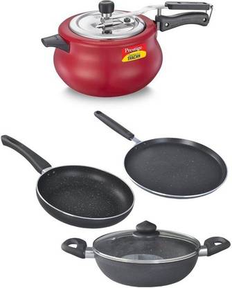 Prestige Induction Bottom Non-Stick Coated Cookware Set