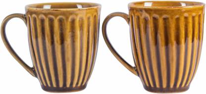 MrPot Mr. Pot Brown Designer High Gloss Coffee Nd Milk, 250ml Ceramic Coffee Mug