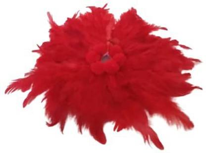 Kanha Krishna ji Red Feather Dress with matching Mukut size 3 Dress