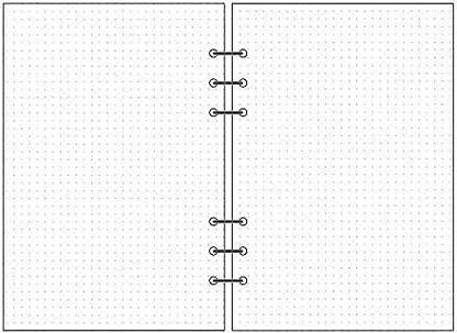 SMKT A6 SW Dotted Planner refill| Super White Paper for Loose Leaf pack of 2 A6 Planner DOT 250 Pages