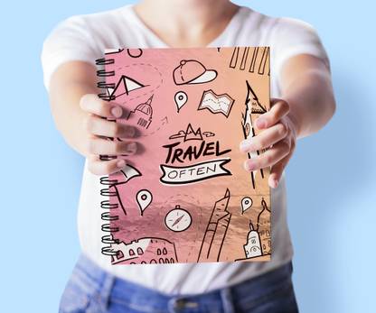PARIVRIT "Travel" Reusable and Erasable Notebook with 1 whiteboard marker A5 Notebook Unruled 30 Pages
