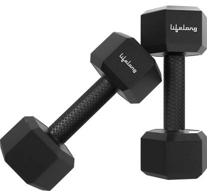 Lifelong PVC Hex Dumbbells Fixed Weight Dumbbell