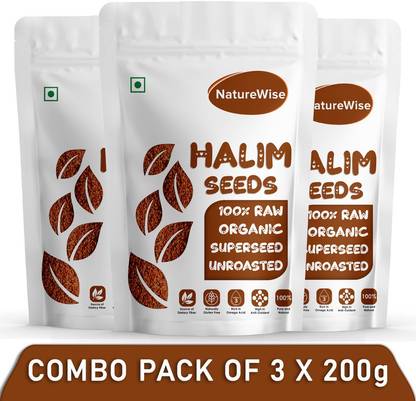 Naturewise Halim Seeds- Aliv Seeds | Haleem Seeds | Halim Seeds | Garden Cress 200-g X 3 Garden Cress Seeds