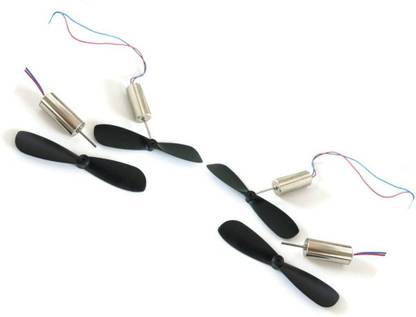 INVENTO 4pcs DC 4.2V 615 6x15mm Micro Coreless Motor With 4pcs Propeller High Speed Automotive Electronic Hobby Kit