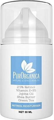 PurOrganica Premium Moisturizer with 2.5% Retinol, Vitamin E+B5, Jojoba and Shea Butter