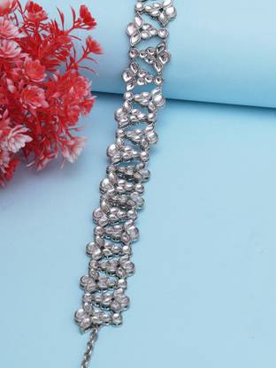 Karatcart Ethnic Oxidised Silver Kudan Hair Chain