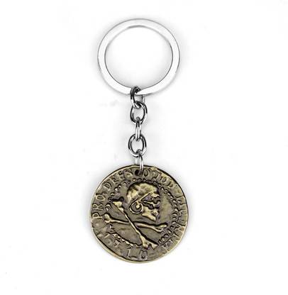 RV Mart Uncharted 4 Coin Ship & Skull Metal Keychain Key Chain for Car Bikes Key Ring Key Chain