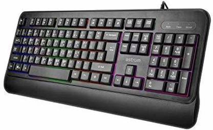 ASTRUM KL560 Rainbow Color Back-lit LED Wired Keyboard Wired USB Standard Desktop Keyboard Compatible with Desktop, Laptop, Mac