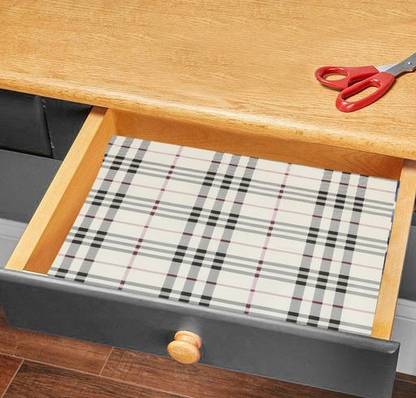 Furnish Flow Cream Line, Mat/Roll for Almirah, Wardrobe, Rack, Kitchen 5 MTR