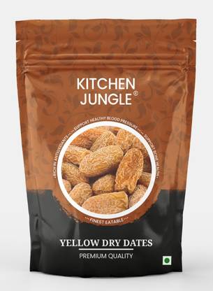 Kitchen Jungle Dates Dry Yellow/Sukha Khajoor Premium Quality (Pila Chuara) Grade- Medium Size Dry Dates