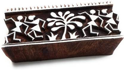 A BLOCKS ART Border and warli Pattern Wooden Printing Blocks Printing Blocks