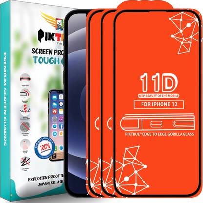 PikTrue Edge To Edge Tempered Glass for Iphone 12