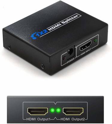 microware 1x2 HDMI Splitter 2 Ports, HDMI Splitter 1 in 2 Out, Supports 3D 4K x 2K 30HZ Full HD 1080P, Support Four TVs or Multi Monitor Adapter at Same Time Media Streaming Device